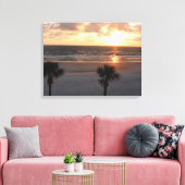Zonsopgang op het strand Ingewikkeld Canvas Afdruk (Insitu (Woonkamer))