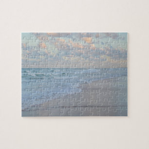 Zonsopgang op het strand Kalme water artistieke ku Legpuzzel