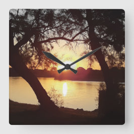 Zonsopgang op La Grande Motte - Frankrijk Vierkante Klok