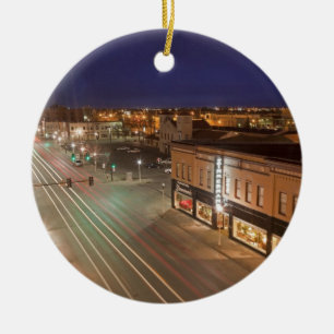 Zonsopgang op Main Street in Bismarck, North Dakot Keramisch Ornament