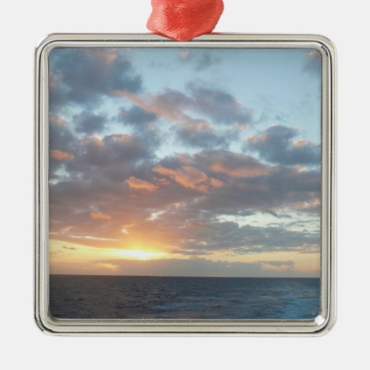Zonsopgang op zee I Pastel zeegezicht Metalen Ornament (Voorkant)