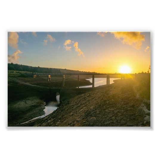 Zonsopgang over Baitings Bridge - blootgestelde di Foto Afdruk (Voorkant)