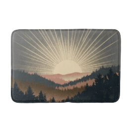 Zonsopgang Over Bos Bergen Badmat