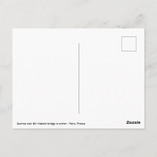 Zonsopgang over de Bir-Hakeim brug in de winter -  Briefkaart (Achterkant)