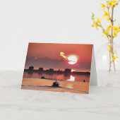 Zonsopgang over de haven van de doctorandus in de kaart (Gele Bloem)