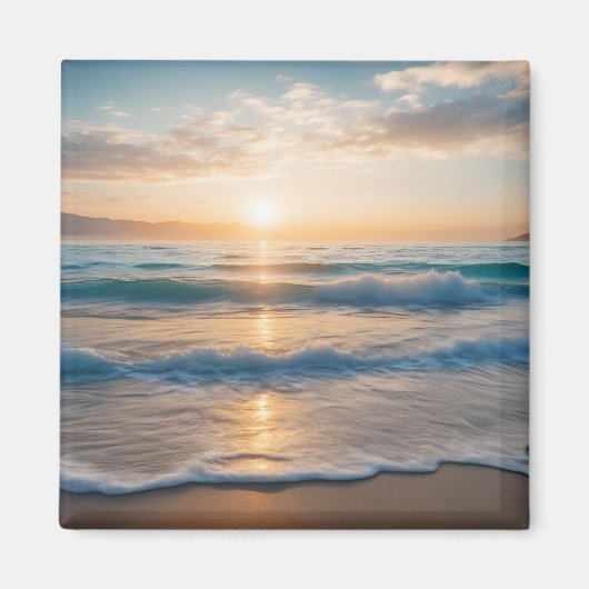 Zonsopgang over het strand magneet (Voorkant)