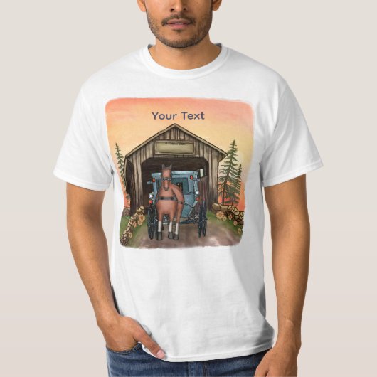 Zonsopgang Overdekte Brug T-shirt (Voorkant)
