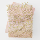 Zonsopgang Perzik Blush Roze Gouden Luipaard Inpakpapier Vel (In situ)