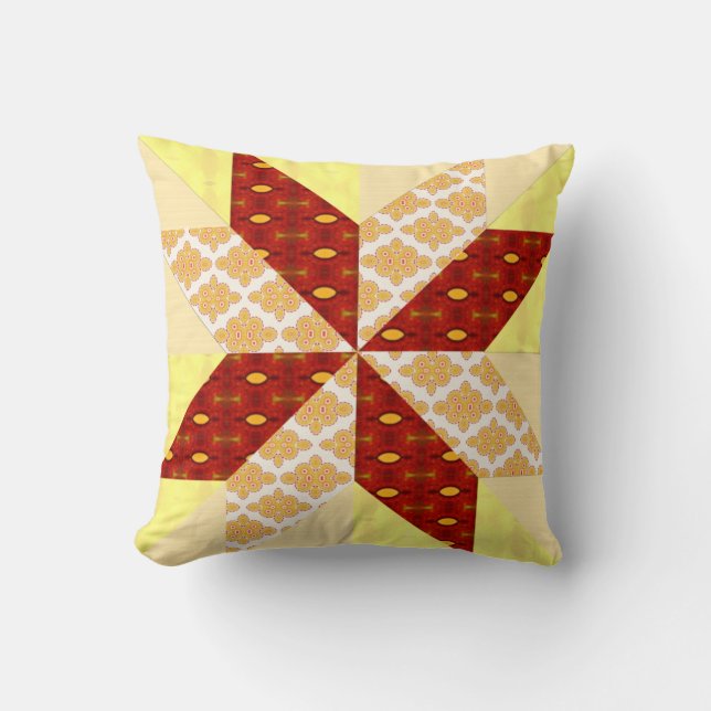 Zonsopgang Quilt Stijl Kussen (Voorkant)