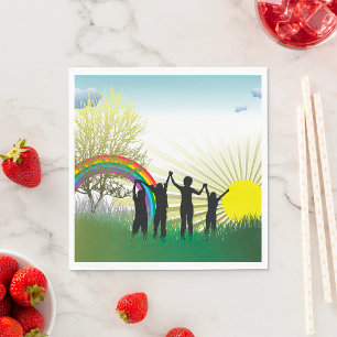 Zonsopgang Regenboog Kinderen Servet