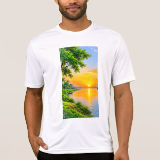 Zonsopgang Rivier Landschap T-shirt