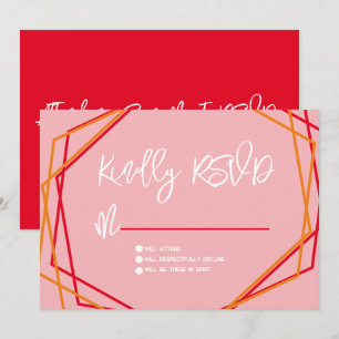Zonsopgang Rood Roze Geometrische Staven RSVP Trou Kaart