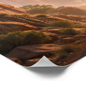 Zonsopgang Ruiters Door Canyon Rust Poster (Hoek)