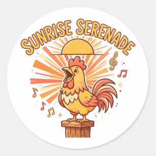 Zonsopgang Serenade Grappige Kip Sticker
