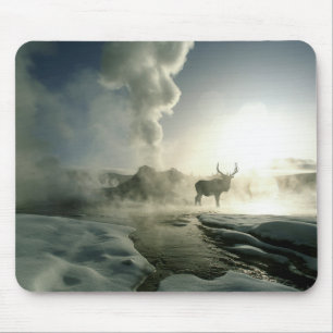Zonsopgang Silhouet van Eland bij Castle Geyser Muismat
