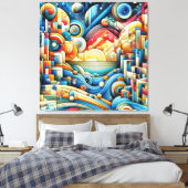 Zonsopgang Stad  Canvas Afdruk (Insitu (Slaapkamer))