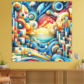 Zonsopgang Stad  Canvas Afdruk (Insitu (Woonkamer))