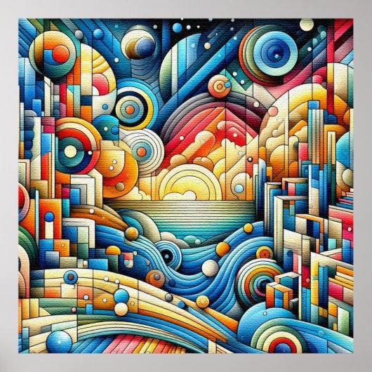 Zonsopgang Stad Poster (Voorkant)