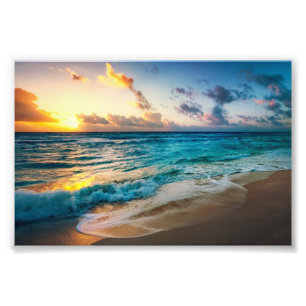 Zonsopgang Strand Foto Afdruk