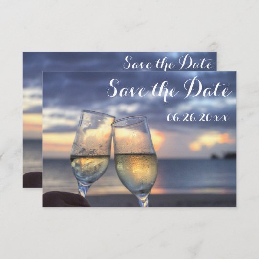 Zonsopgang Strand Save The Date Kaarten (Voorkant / Achterkant)