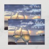 Zonsopgang Strand Save The Date Plat Kaarten (Voorkant / Achterkant)