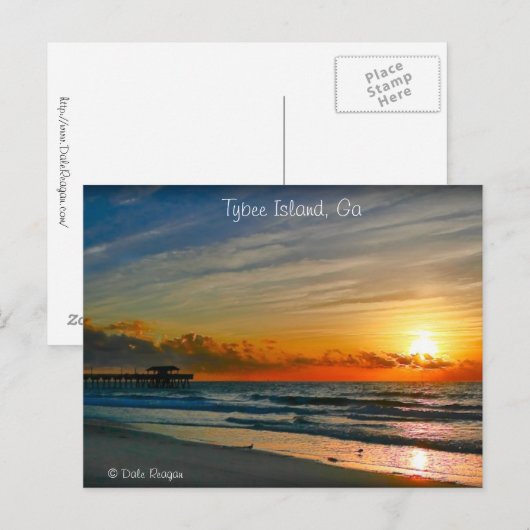 Zonsopgang - Tybee Island Briefkaart (Voorkant / Achterkant)