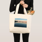 zonsopgang van het meer in de baai van saint alban grote tote bag (Voorkant (product))