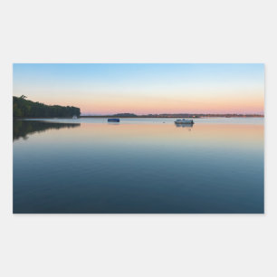zonsopgang van het meer in de baai van saint alban rechthoekige sticker