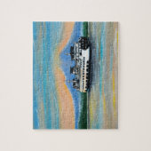 Zonsopgang Veerboot Schilderij Legpuzzel (Verticaal)