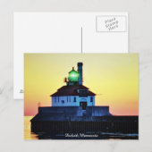 Zonsopgang vuurtoren Duluth,Minnesota Briefkaart (Voorkant / Achterkant)