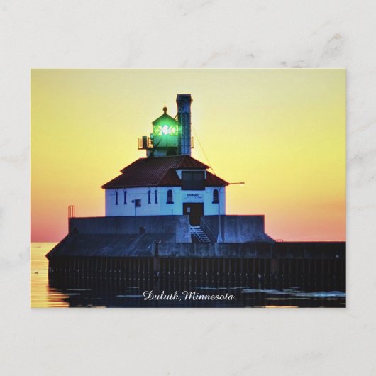 Zonsopgang vuurtoren Duluth,Minnesota Briefkaart (Voorkant)