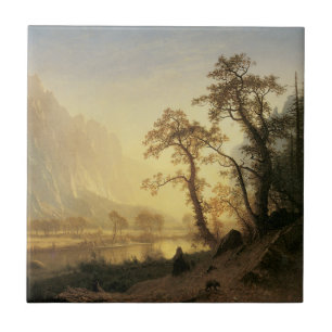 Zonsopgang, Yosemite Valley door Albert Bierstadt Tegeltje