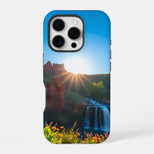 Zonsopgang Zandsteen Waterval Landschap iPhone 16 Pro Hoesje