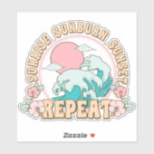 Zonsopgang Zonnebrand Zonsondergang Herhaal Strand Sticker (Vel)