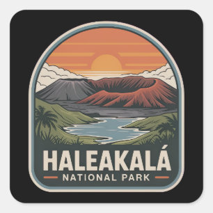 Zonsopgangbadge voor Haleakalā National Park Vierkante Sticker