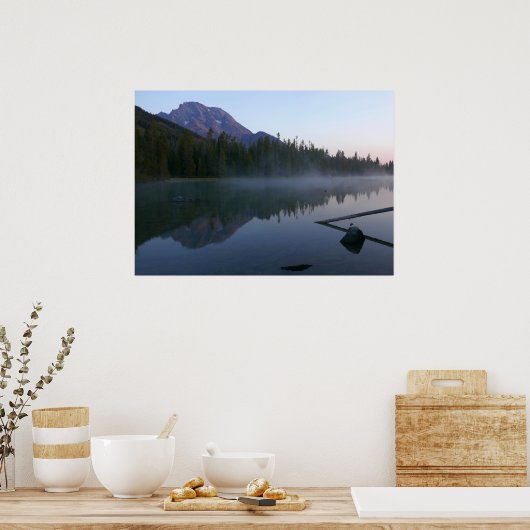 Zonsopgangreflectie bij String Lake II Poster (Keuken)