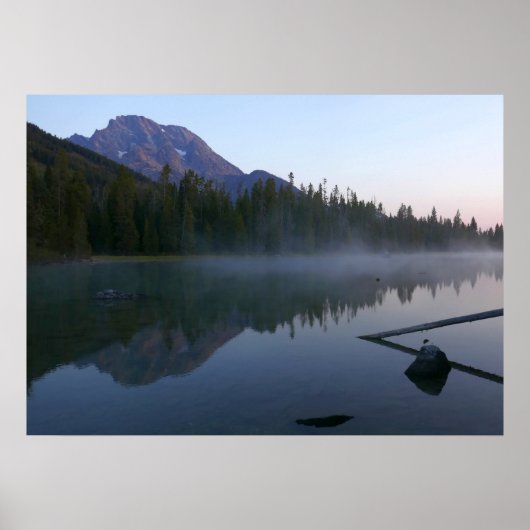 Zonsopgangreflectie bij String Lake II Poster (Voorkant)
