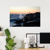 Zonsopkomst aan de Jetty - Virginia Beach 02 juli  Poster (Thuiskantoor)