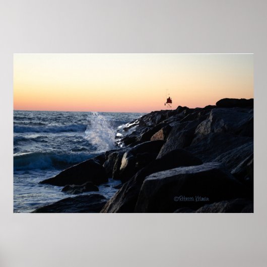 Zonsopkomst aan de Jetty - Virginia Beach 02 juli  Poster (Voorkant)