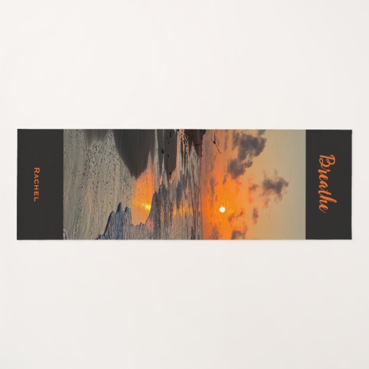 Zonsopkomst aan de kust van Texas, gepersonaliseer Yogamat (Voorkant (horizontaal))