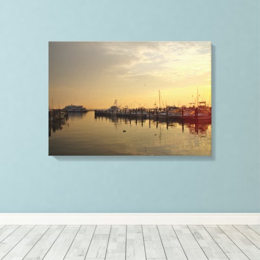 Zonsopkomst bij Atlantic Highlands NJ Canvas Afdruk (Insitu (Houten vloer))
