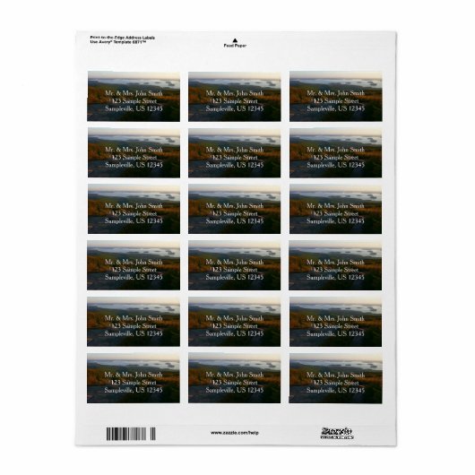 Zonsopkomst bij Cadillac Mountain II Etiket (Full Sheet)