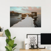 Zonsopkomst bij Chasewater Castle, Staffordshire, Poster (Thuiskantoor)