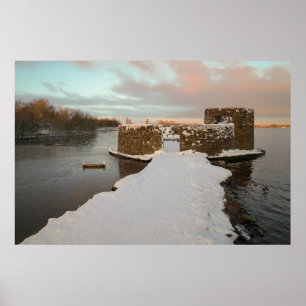 Zonsopkomst bij Chasewater Castle, Staffordshire,  Poster