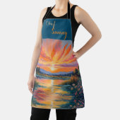 Zonsopkomst bij de vijver waterverf schort (Insitu)