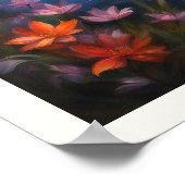 Zonsopkomst bij een Wildflower Meadow Kleurrijke R Poster (Hoek)