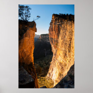 Zonsopkomst bij Hanging Rock, Blue Mountains, Aust Poster