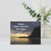 Zonsopkomst bij het strand van Pau Pau Briefkaart (Staand voorkant)