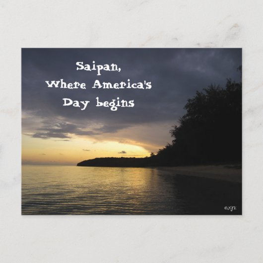 Zonsopkomst bij het strand van Pau Pau Briefkaart (Voorkant)