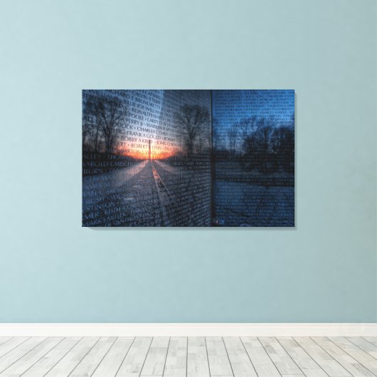 Zonsopkomst bij het Vietnam Memorial Canvas Afdruk (Insitu (Houten vloer))